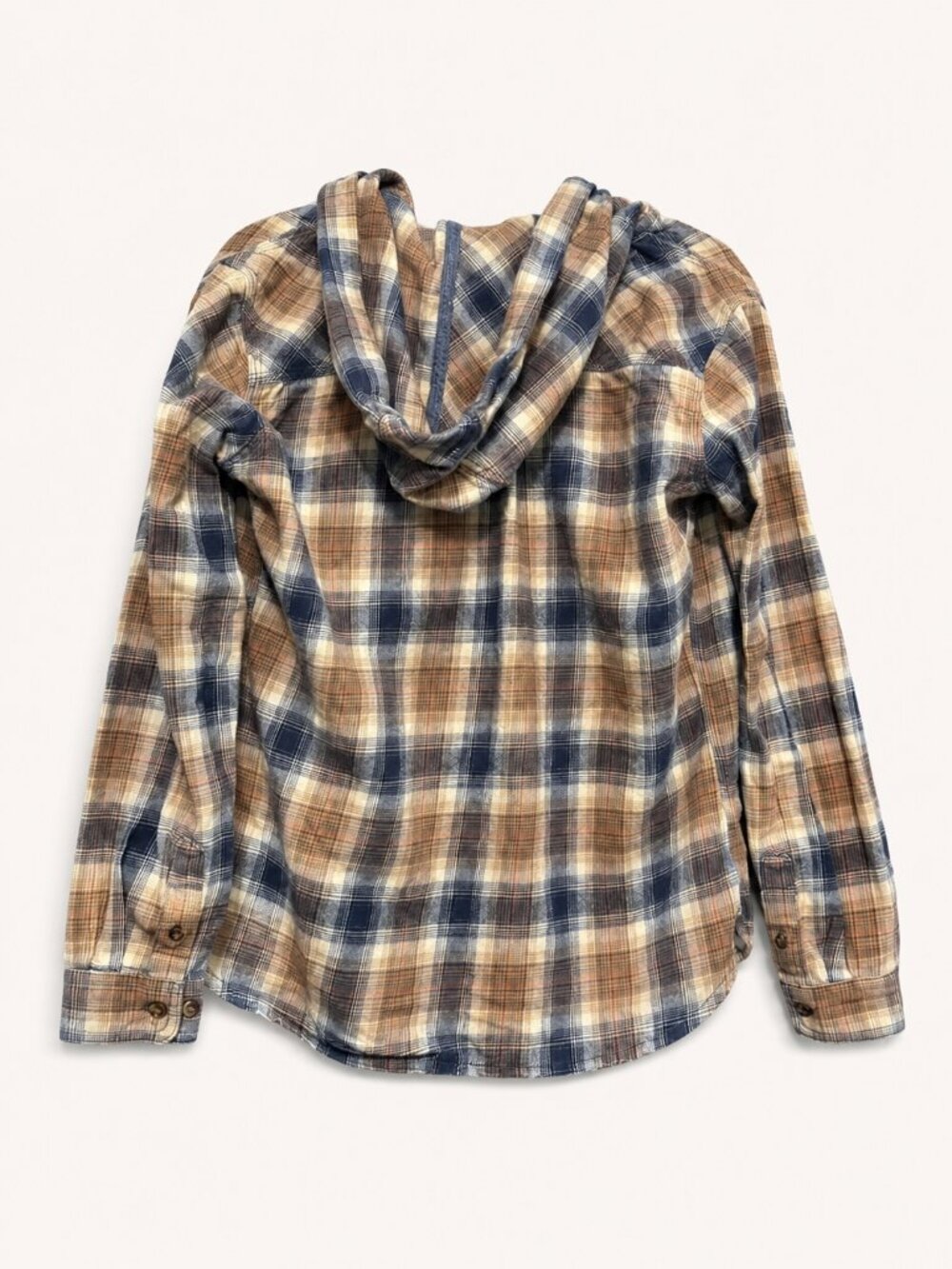 Carhartt Women’s M Relaxed Fit Hooded Plaid Flannel Shirt Bluestone 104517 - Picture 3 of 5